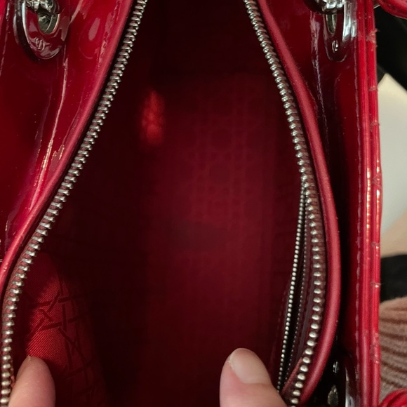 Dior Red Tote with Quilted Leather and Gold Hardware - Picture 5 of 7